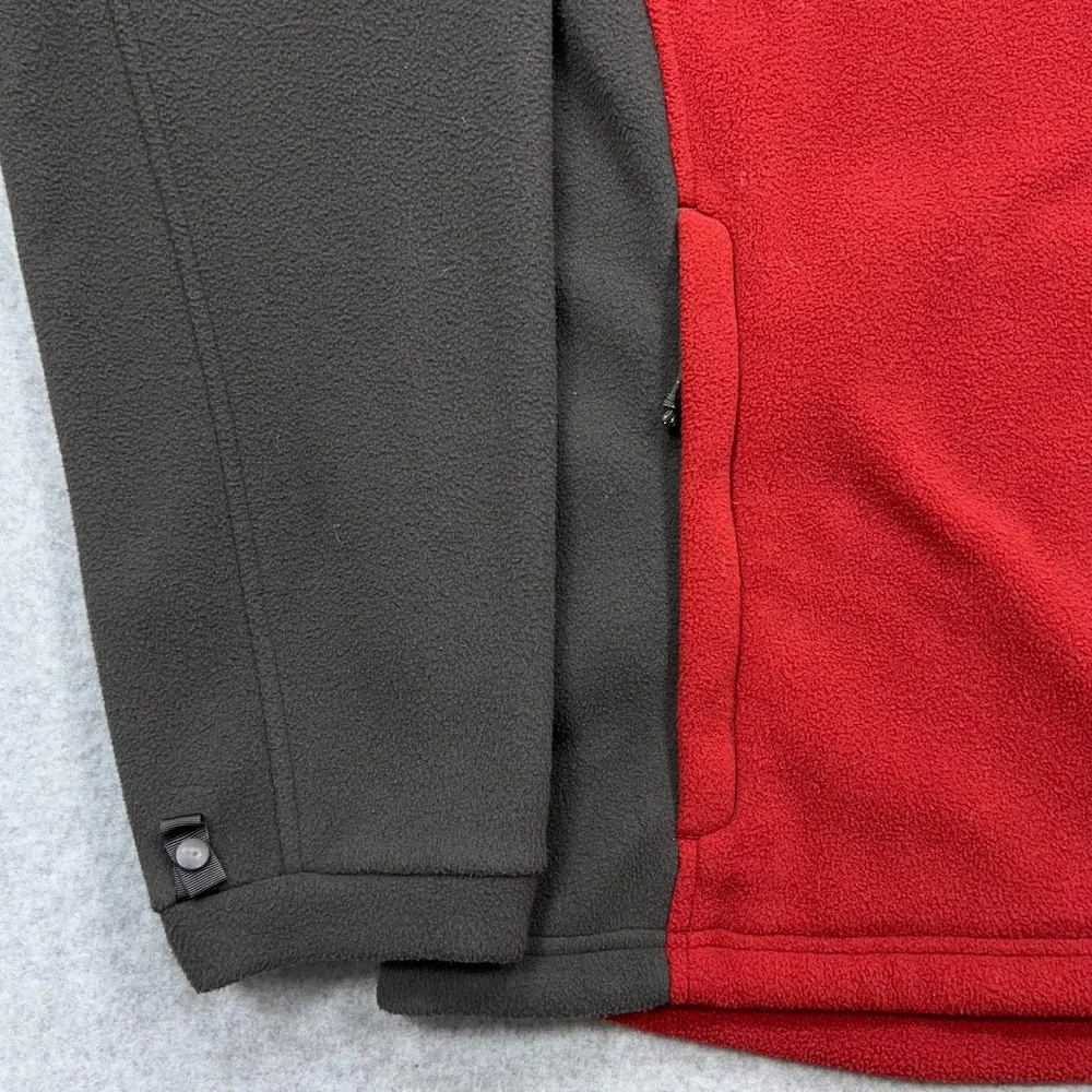 North Face Khumbu Fleece Jacket Men's 2XL Red Gray Full Zip‎ Flashdry Outdoor
